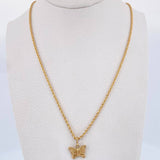 Set Cadena Lazo 1.85gr /50cm / 1.6mm + Dije Mariposa 0.6gr / 1.4cm Troquelado Oro Amarillo 18K (Oferta) &