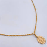 Set Cadena Lazo 0.95gr /49.7cm / 1.2mm + Dije Virgen Milagrosa 0.45gr / 1.8cm Oro Amarillo 18K (Oferta) &