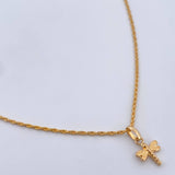 Set Cadena Lazo 1gr / 50.3cm / 1.2mm + Dije Libelula 0.4gr / 1.4cm Troquelado Oro Amarillo +0 18K (Oferta) &
