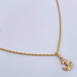 Set Cadena Lazo 1gr / 50.2cm / 1.2mm + Dije Ancla 0.4gr / 1.4cm Troquelado Oro Amarillo 18K (Oferta) &