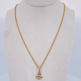 Set Cadena Lazo 1gr / 50.2cm / 1.2mm + Dije Ancla 0.4gr / 1.4cm Troquelado Oro Amarillo 18K (Oferta) &