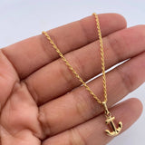 Set Cadena Lazo 1gr / 50.2cm / 1.2mm + Dije Ancla 0.4gr / 1.4cm Troquelado Oro Amarillo 18K (Oferta) &