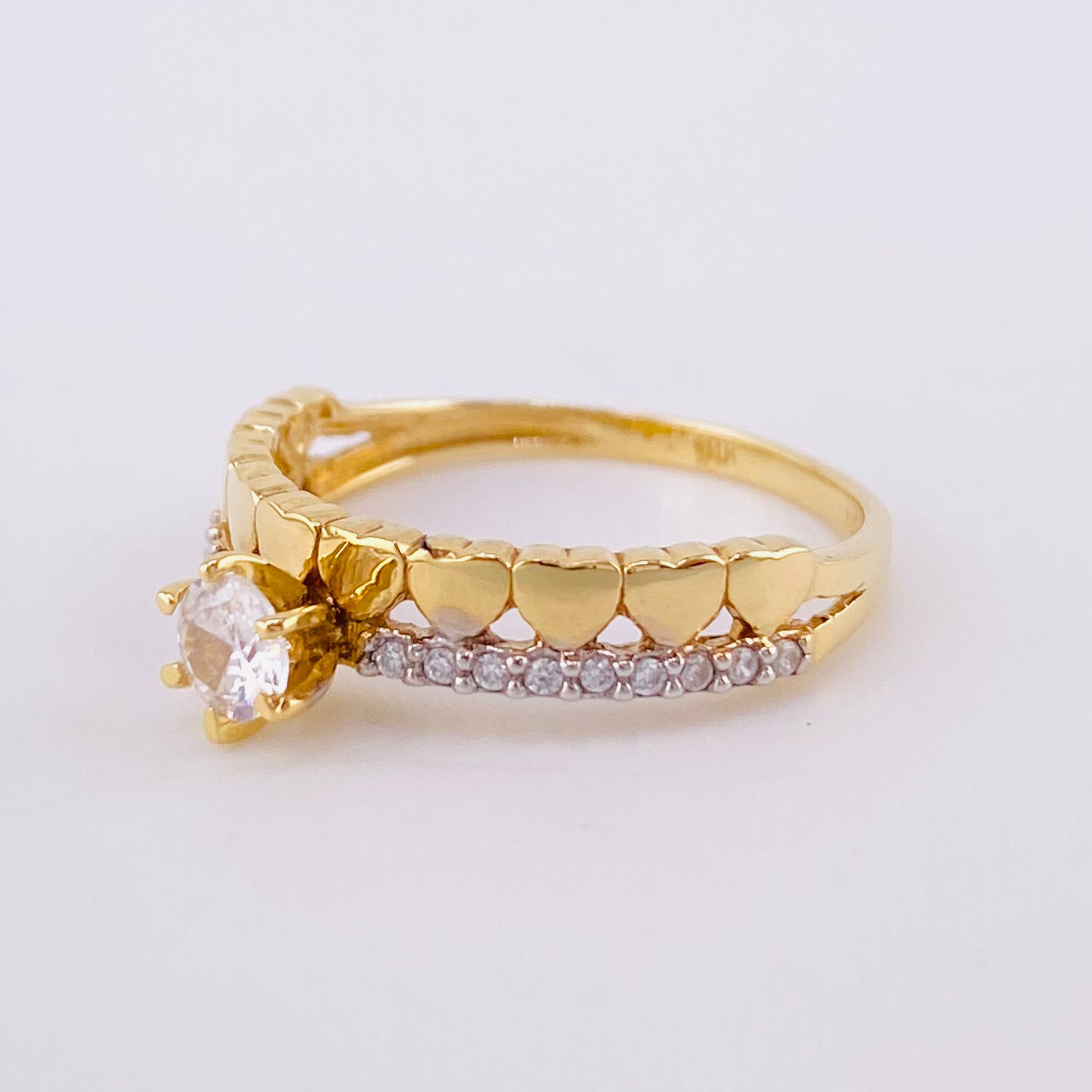 Anillo Churumbela Corazones 2.3g / T6 1/2 Oro Amarillo 18K