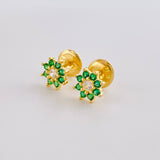 Topos Flor Ocho Petalos 0.85g / 6.3mm Oro Amarillo 18K