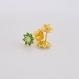Topos Flor Ocho Petalos 0.85g / 6.3mm Oro Amarillo 18K