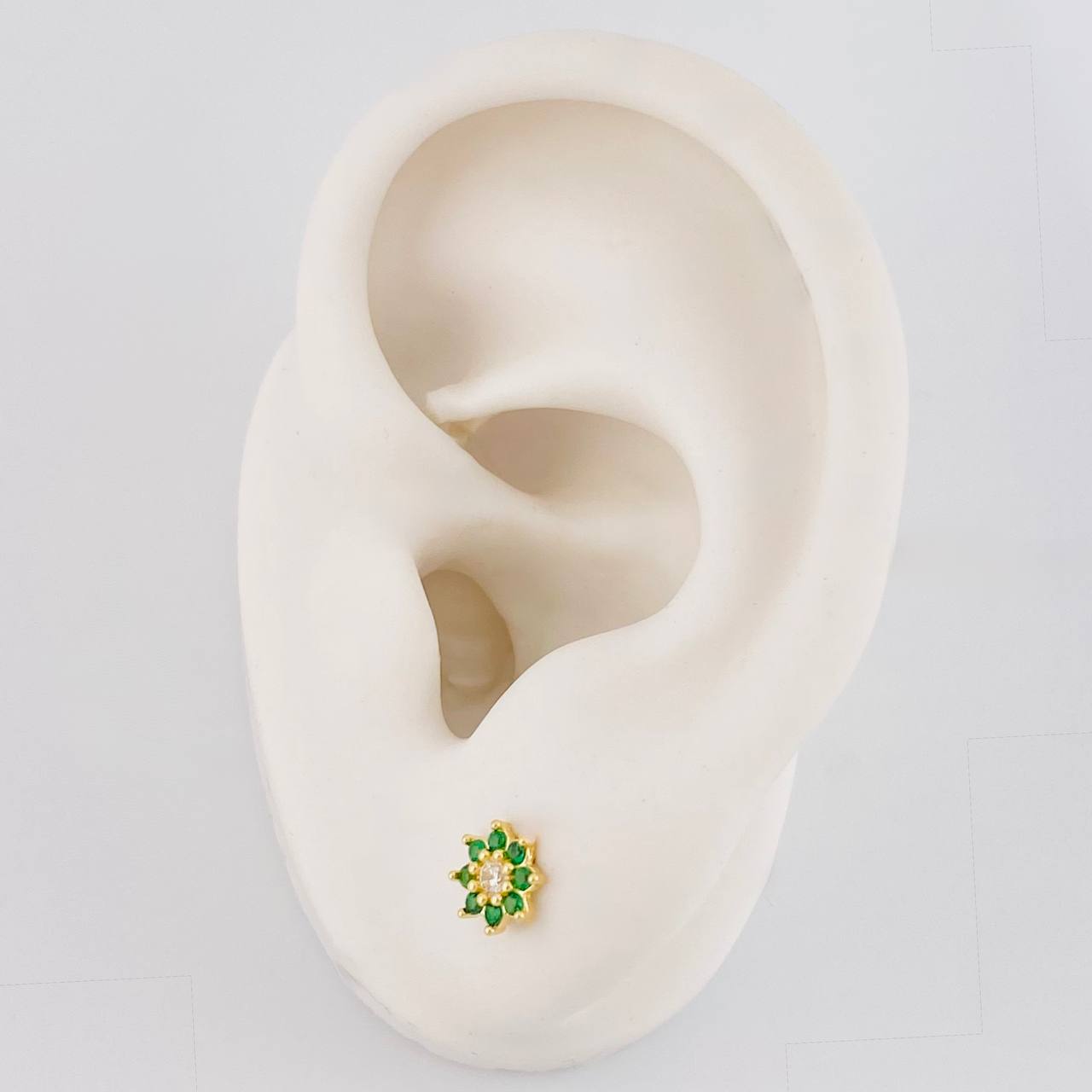 Topos Flor Ocho Petalos 0.85g / 6.3mm Oro Amarillo 18K