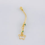 Piercing Mariposa Silueta Colgante 0.75g / 3.4cm Oro Amarillo 18K