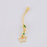 Piercing Mariposa Silueta Colgante 0.75g / 3.4cm Oro Amarillo 18K