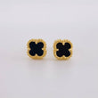 Topos Trébol Ónix 2.05g / 7.3mm Oro Amarillo 18K
