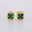 Topos Trébol Malaquita 1.25g / 5.05mm Oro Amarillo 18K