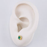 Topos Trébol Malaquita 1.15g / 5.05mm Oro Amarillo 18K