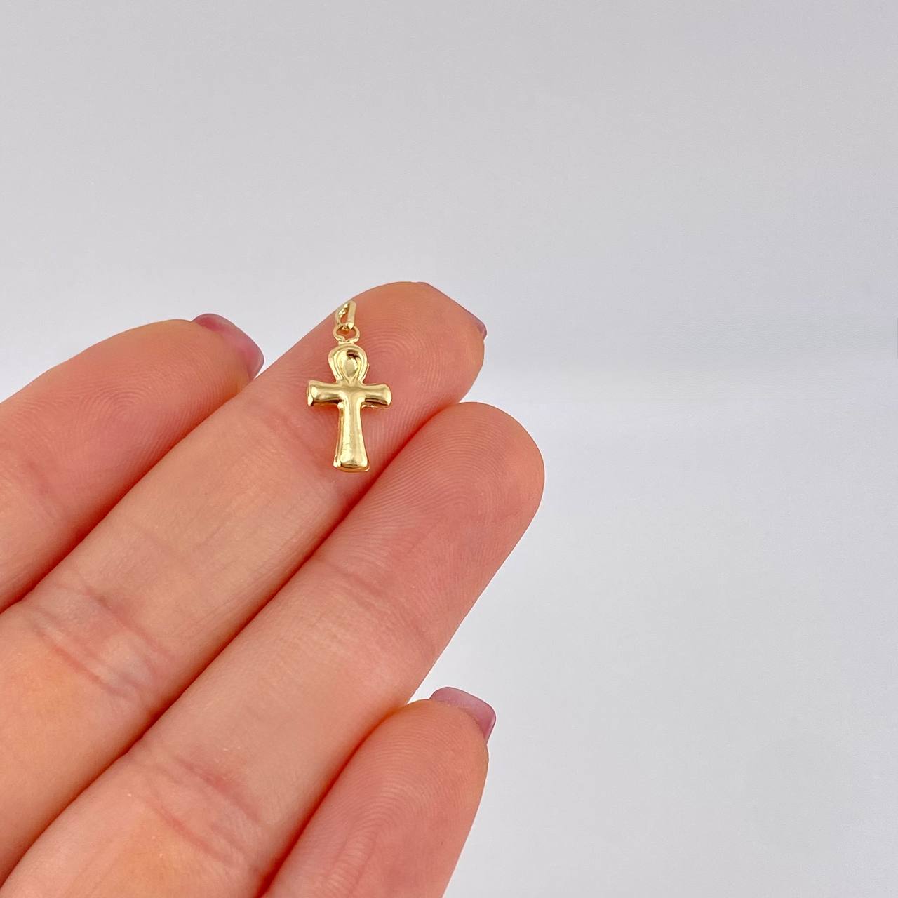 Dije Cruz Lisa Egipcia 0.35g / 1.8cm Oro Amarillo 18K