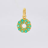 Dije Aro Tupido Esmeraldas 45pts 1.45gr / 1.9cm / Oro Amarillo 18K