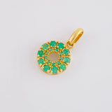 Dije Aro Tupido Esmeraldas 45pts 1.45gr / 1.9cm / Oro Amarillo 18K