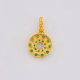 Dije Aro Tupido Esmeraldas 45pts 1.45gr / 1.9cm / Oro Amarillo 18K