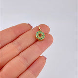 Dije Aro Tupido Esmeraldas 45pts 1.45gr / 1.9cm / Oro Amarillo 18K