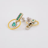 Topos Colgante En Aro 3.75gr / 2.2cm / Esmeraldas 66Pts Oro Amarillo 18K