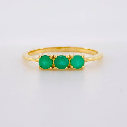 Anillo Trinity 1.95gr T7 Esmeraldas 36pts Oro Amarillo (Joya)