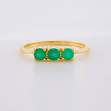 Anillo Trinity 1.95gr T7 Esmeraldas 36pts Oro Amarillo (Joya)