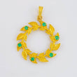 Dije Hojas en Espiral 2.9gr / 3cm / Esmeraldas 18pts Oro Amarillo 18K (Joya)