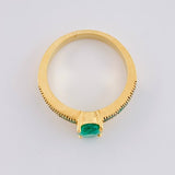 Anillo Solitario Ovalado Carril 4.15gr / T6 3/4 / Esmeraldas 89pts Oro Amarillo 18K (Joya)