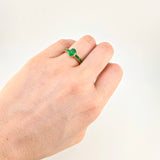 Anillo Solitario Ovalado Carril 4.15gr / T6 3/4 / Esmeraldas 89pts Oro Amarillo 18K (Joya)