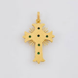 Dije Crúz De Altar 1.75gr / 3cm / Esmeraldas 60pts Oro Amarillo 18K (Joya)
