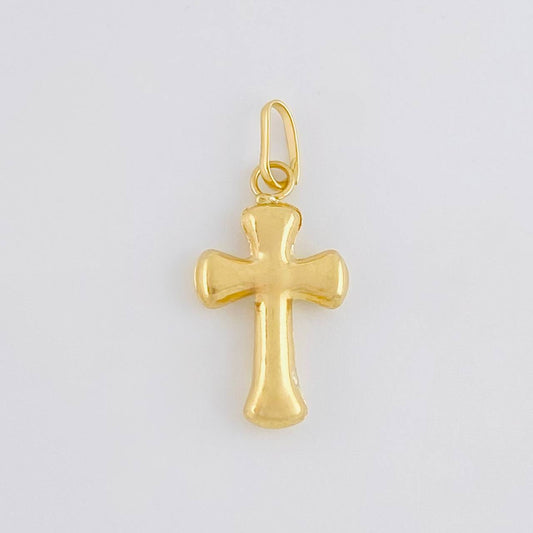 Dije Cruz Puntas Curvas 0.35g / 1.9cm Oro Amarillo 18K