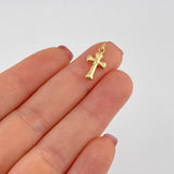 Dije Cruz Puntas Curvas 0.35g / 1.9cm Oro Amarillo 18K