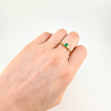 Anillo Solitario Rectangular Triple Infinito 2.35gr / T7 1/4 / Esmeralda 15pts Oro Amarillo 18K (Joya)