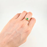 Anillo Solitario Cubo 2.4gr / T7 1/4 / Esmeraldas 55Pts Oro Amarillo 18K