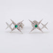 Topos Lucero 2.45gr / 1.5cm / Esmeraldas 6 pts - Diamantes Blancos 8 pts Oro Blanco (Joya)