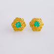 Topos Flor Zinnia 2.75gr / 1.1cm / Esmeraldas 62Pts Oro Amarillo 18K