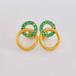 Topos Aros Superpuesto 3.2gr / Esmeraldas 84pts Broche Mariposa Oro Amarillo (Joya)