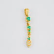 Dije Hoja Colgante Esmeraldas 41pts - Diamantes 10pts 2gr / 3.7cm / Oro 18K