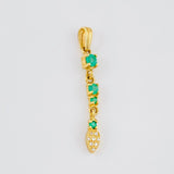 Dije Hoja Colgante Esmeraldas 41pts - Diamantes 10pts 2gr / 3.7cm / Oro 18K