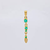 Dije Hoja Colgante Esmeraldas 41pts - Diamantes 10pts 2gr / 3.7cm / Oro 18K