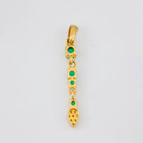 Dije Hoja Colgante Esmeraldas 41pts - Diamantes 10pts 2gr / 3.7cm / Oro 18K