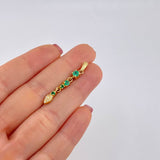Dije Hoja Colgante Esmeraldas 41pts - Diamantes 10pts 2gr / 3.7cm / Oro 18K