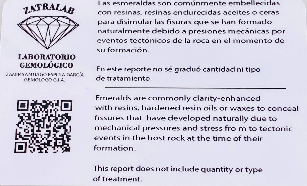 Dije Marco Cuadrado Esmeralda 90pts 1.55g / 1.5cm Oro Amarillo 18K
