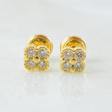Topos Flor Trebol 1.15gr / Oro Amarillo 18K