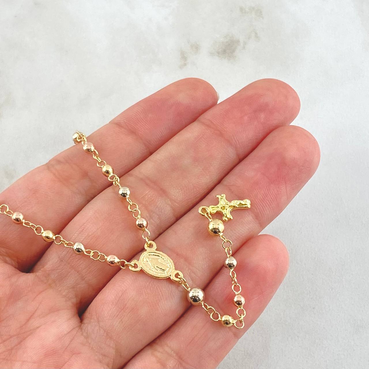 Rosario Virgen Milagrosa 6.15gr / 50cm / Tres Oros 18K