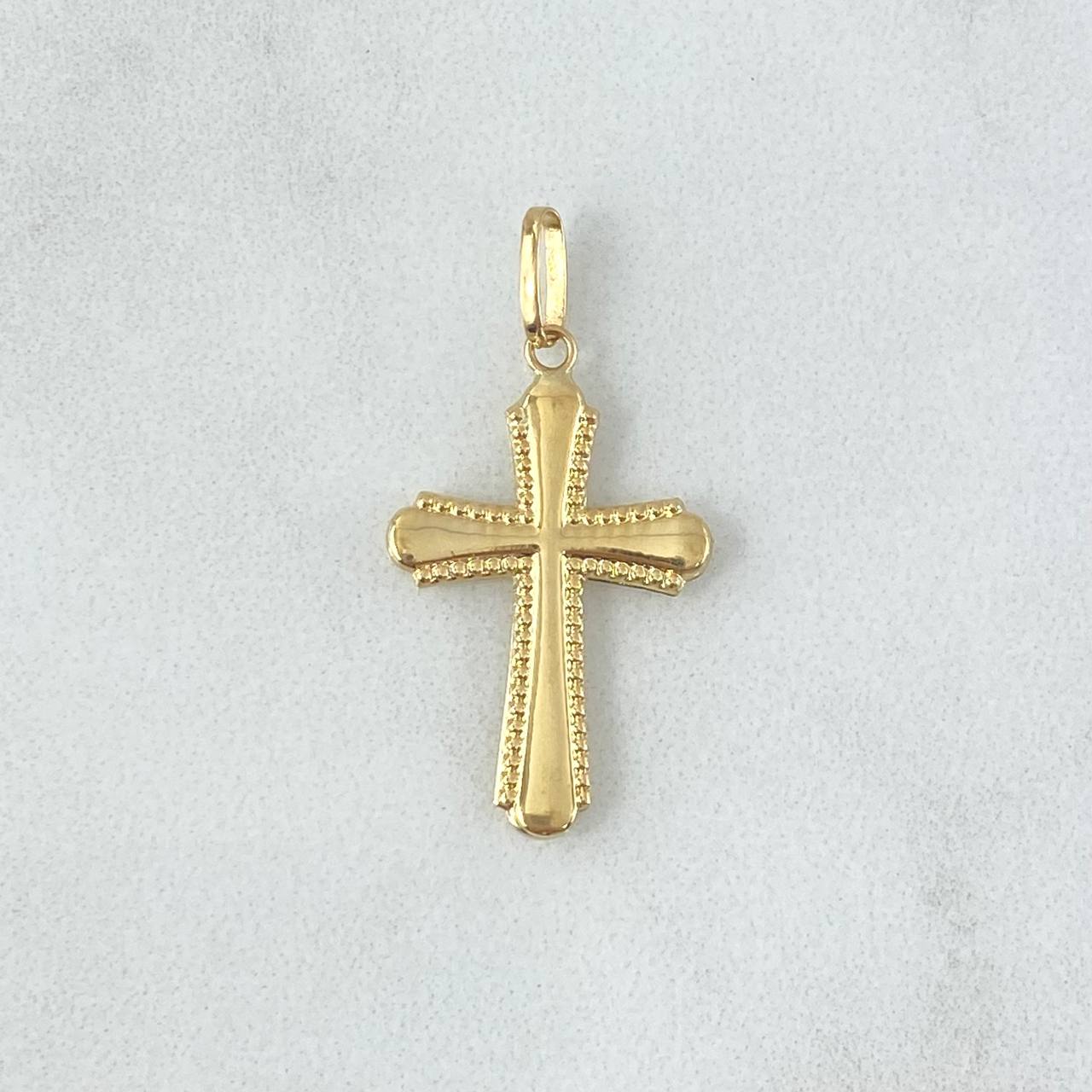 Dije Cruz Bordeada 0.95gr / 3cm / Oro Amarillo 18K