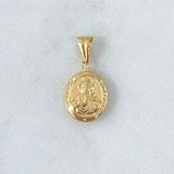 Dije Sagrado Corazón De Jesús 0.75gr / 2.1cm / Mate - Cargador Liso Oro Amarillo 18K