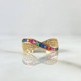 Anillo Infinito Tupido 3.2gr / T7 3/4 / Circones Colores Oro Amarillo 18K ©