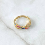 Anillo Infinito Tupido 3.2gr / T7 3/4 / Circones Colores Oro Amarillo 18K ©