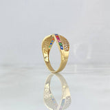Anillo Infinito Tupido 3.2gr / T7 3/4 / Circones Colores Oro Amarillo 18K ©