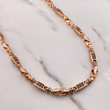Cadena Rustica Cilindros 94.15gr / 70cm / Circones Azules Amarillos Oro Rosa 18K $