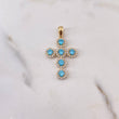 Dije Tupida 3.55gr / 3.6cm / Circones Azules Blancos Oro Amarillo 18K &