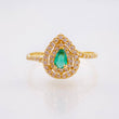 Anillo Halo Doble Gota 2.45gr / T7 1/4 / Oro Amarillo 18K ©